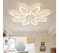 ycwdcz Ventilatore da Soffitto con Luce LED e Alexa Integrata, Ø90cm Design Floreale Moderno, Motore DC Silenzioso, Plafoniera Ventilatore Reversibile Dimmerabile per Camera da Letto e Soggiorno