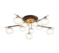 YCWZKJ Lampada da soffitto Nera, lampadari Sputnik a 8 luci, Lampada da soffitto Semi-incassata di metà secolo per Soggiorno, Camera da Letto, Sala da Pranzo, Cucina, Ufficio - Nero 10t