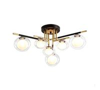 YCWZKJ Lampada da soffitto Nera, lampadari Sputnik a 8 luci, Lampada da soffitto Semi-incassata di metà secolo per Soggiorno, Camera da Letto, Sala da Pranzo, Cucina, Ufficio - Nero 6t