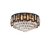 YCWZKJ Lampada da soffitto Rotonda Nera E14 con Gocce di Cristallo, lampadario Moderno in Cristallo a LED, Elegante Lampada da soffitto per corridoio, casa, Soggiorno, Nero. 40 * 20 cm
