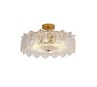 YCWZKJ Lampadario Moderno a Forma di Tamburo con Gocce di Pioggia in Cristallo, Illuminazione a LED da soffitto a Semi-Incasso, Lampada a Sospensione per Sala da Pranzo, Bagno, Camera da