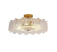 YCWZKJ Lampadario Moderno a Forma di Tamburo con Gocce di Pioggia in Cristallo, Illuminazione a LED da soffitto Semi-incassata, Lampada a Sospensione per Sala da Pranzo, Bagno, Camera da