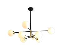 YCWZKJ Lampadario Moderno Sputnik Nero, 6 luci Semi-Incasso plafoniera per Soggiorno Camera da Letto Sala da Pranzo Cucina Ufficio Foyer, Base E27-nero 2 8t