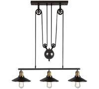 YCWZKJ Lampadario Vintage Puleggia Lampadario Regolabile Salita E Caduta Retro Illuminazione Plafoniera per Isola Cucina Tavolo da Pranzo Tavolo da Biliardo