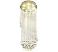 YCWZKJ per Scale di Ville Duplex, soffitta, lampadario Lungo in Cristallo Moderno Semplice GU10, Illuminazione per Scale in Filo sospeso con personalità Creativa, Colore Cristallo, diamet