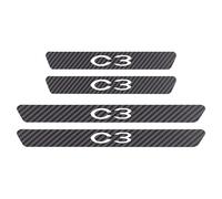 YCXEBLZWH 4 Pezzi Fibra Carbonio Battitacco Auto Sticker, per Citroen Cactus C8 C6 C5 C4L C4 C3 C2 C1 DS Prevenire l'usura Previene Graffi Battitacco Stickers Auto Accessori,E