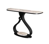 YCXLAXHH Consolle Stretta, Consolle Ingresso Moderno, Stile Minimalista, Angoli Arrotondati per Evitare Urti e Colpi, Adatto per Soggiorno e Camera da Letto(Black,120cm/47in)