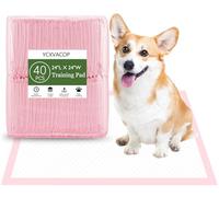 Ycxvacop 40 tappetini usa e getta per addestramento cuccioli, 61 x 61 cm, super assorbenti per cani, a prova di perdite, per cuccioli, gatti, conigli (rosa, M)