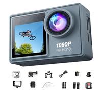 YCYATS Arlira Action Camera 5K Ultra HD, WiFi, Doppio Schermo, Stabilizzazione Anti-Shake, Grandangolo 170°, Impermeabile, Sport all’Aperto, Ciclismo, Moto (1080P)