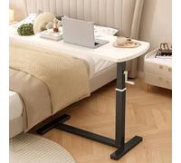 YCYHXJB Tavolino da Letto con Ruote, Tavolino Regolabile in Altezza, Mobile Leggio da Letto Scrivania Pieghevole(Black,113cm/44.5in)