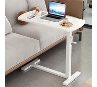 YCYHXJB Tavolino da Letto con Ruote, Tavolino Regolabile in Altezza, Mobile Leggio da Letto Scrivania Pieghevole(White,113cm/44.5in)