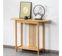 YCYHXJB Tavolo Consolle Stretto, Consolle Ingresso in Bambù con Ripiani a Giorno, Tavolino da Divano per Consolle, Soggiorno, Corridoio, Ufficio il Dietro(80 * 31 * 80cm/31.5 * 12.2 * 31.5in)
