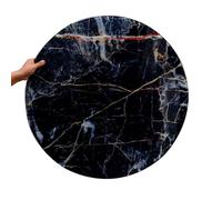 YCYHZC Pannello Da Pranzo In Vetro Temperato Per Piano Tavolo, Superficie In Vetro Sostitutivo, Piano Rotondo 60/70/80cm Per La Protezione Dei Mobili(Black,80cm/32in)