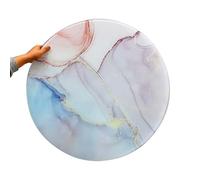 YCYHZC Pannello Da Pranzo In Vetro Temperato Per Piano Tavolo, Superficie In Vetro Sostitutivo, Piano Rotondo 60/70/80cm Per La Protezione Dei Mobili(Pink,80cm/32in)