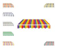 YCYHZC Telo di Ricambio per Tenda da Sole A Strisce Manuali, Tessuto Parasole da Esterno da 250 350 450 550cm, Tenda da Sole di Ricambio da Patio(Rainbow,4.5x3.5m/15x12ft)