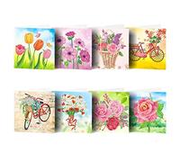 ycyingcheng Yingcheng - Biglietti di ringraziamento con diamanti 5D, personalizzati a forma di cesto di fiori colorati per bicicletta, cartoline per Natale, compleanno, ringraziamento