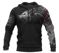 YCYR Viking Thors Hammer Felpa, mitologia nordica lupo streetwear Casual Hoody Hoody Hoody Felpa 3D con stampa unisex a maniche lunghe wolf S
