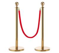 YCYRF Confezione da 2 Paletti Delimitazione, Corde di Velluto Rosso da 1,5 M, Base Zavorrata, Barriere per Il Controllo della Folla, Corde per la Coda, Barriere per Articoli per Feste