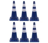 YCYRF Confezione da 6 Coni Stradali, Cono Stradale, Birilli Stradali, Avvertimento per Uso Esterno e Interno, Parcheggi, Cantieri, Strade, Allenamento di Calcio(Blue)