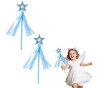 YCZARD 2 bacchette magiche con glitter blu a forma di stella, principessa, angelo, fata, stella, magia, fata, magica, travestimento, stelle, bacchetta magica