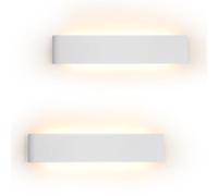 YCZM 2 Pezzi Applique da Parete Interno 18W,Lampada da Parete Interno 2160LM 31CM,Applique LED da Parete Interni 3000K Bianco Caldo,Lampada a Muro Bianco Per Soggiorno,Camera da Letto,Scale,Corridoio