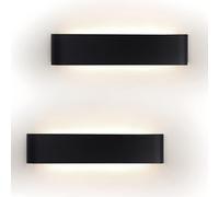 YCZM 2 Pezzi Applique da Parete Interno 24W,Lampada da Parete Interno 2880LM 41CM,Applique LED da Parete Interni 4500K Bianco Neutro,Lampada a Muro Nero Per Soggiorno,Camera da Letto,Scale,Corridoio
