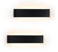 YCZM 2 Pezzi Applique da Parete Interno 24W,Lampada da Parete Interno 2880LM 41CM,Applique LED da Parete Interni 3000K Bianco Caldo,Lampada a Muro Nero Per Soggiorno,Camera da Letto,Scale,Corridoio