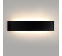 YCZM Applique da Parete Interno 18W,Lampada LED Parete Interni 3000K/4000K/6500K Temperature a tre colori opzionale,Applique LED da Parete Interno 28CM 2160LM,Lampada a Muro 1 Pezzi Nero
