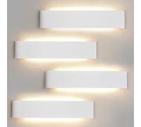 YCZM Applique da Parete Interno 24W,Lampada LED Parete Interni 3000K/4000K/6500K Temperature a tre colori opzionale,Applique LED da Parete Interno 38CM 2880LM,Lampada a Muro 4 Pezzi Bianco