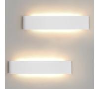 YCZM Applique da Parete Interno 24W,Lampada LED Parete Interni 3000K/4000K/6500K Temperature a tre colori opzionale,Applique LED da Parete Interno 38CM 2880LM,Lampada a Muro 2 Pezzi Bianco