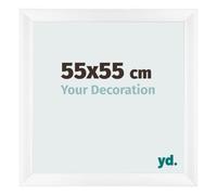 yd. Cornice 55x55 cm Bianco Opaco - Cornice in MDF Pisa | Your Decoration, Vetro acrilico antiriflesso, Montaggio a parete, Adatta per foto, poster o puzzle, Made in Holland