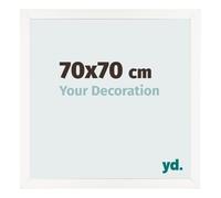 yd. Cornice 70x70 cm Bianco Lucente - Cornice in MDF Bologna | Your Decoration, Vetro acrilico antiriflesso, Montaggio a parete, Adatta per foto, poster o puzzle, Made in Holland