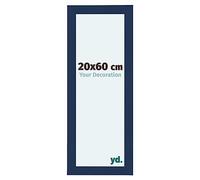 yd. Your Decoration - Cornice 20x60 cm - Blu Scuro Spazzato - Cornice Decorativa Parete in Legno con Vetro in acryl - Antiriflesso - Como