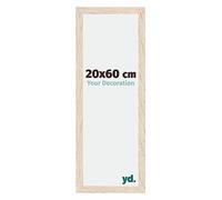 yd. Your Decoration - Cornice 20x60 cm - Quercia - Decorativa Parete in Legno con Vetro in acryl - Antiriflesso - 20x60 Cornice - Catania