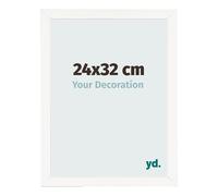 yd. Your Decoration - Cornice 24x32 cm - Bianco Lucente - Decorativa Parete in Legno con Vetro in acryl - Antiriflesso - 24x32 Cornice - Bologna