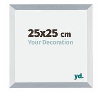 yd. Your Decoration - Cornice 25x25 cm - Cornice Decorativa Parete in Legno con Vetro in acryl - Antiriflesso - Ottima Qualità - Alluminio Spazzolato - Mura