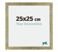 yd. Your Decoration - Cornice 25x25 cm - Cornice Decorativa Parete in Legno con Vetro in acryl - Antiriflesso - Ottima Qualità - Oro Antico - Mura