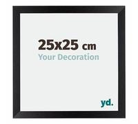 yd. Your Decoration - Cornice 25x25 cm - Cornice Decorativa Parete in Legno con Vetro in acryl - Antiriflesso - Ottima Qualità - Nero Opaco - Mura