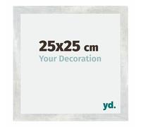yd. Your Decoration - Cornice 25x25 cm - Cornice Decorativa Parete in Legno con Vetro in acryl - Antiriflesso - Ottima Qualità - Argento Lucido Vintage - Mura