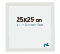yd. Your Decoration - Cornice 25x25 cm - Cornice Decorativa Parete in Legno con Vetro in acryl - Antiriflesso - Ottima Qualità - Bianco Opaco - Mura
