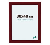 yd. Your Decoration - Cornice 30x40 cm - Vino Rosso Spazzato - Cornice Decorativa Parete in Legno con Vetro in acryl - Antiriflesso - Como