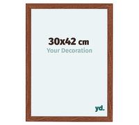 yd. Your Decoration - Cornice 30x42 cm - Noce - Cornice Decorativa Parete in Legno con Vetro in acryl - Antiriflesso - Como