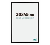 yd. Your Decoration - Cornice 30x45 cm - Nero Opaco - Decorativa Parete in Alluminio con Vetro in acryl - Antiriflesso - 30x45 Cornice - Kent