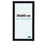 yd. Your Decoration - Cornice 30x60 cm - Nero Lucente - Decorativa Parete in Legno con Vetro in acryl - Antiriflesso - 30x60 Cornice - Como
