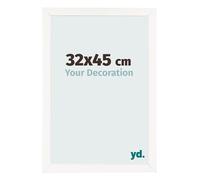 yd. Your Decoration - Cornice 32x45 cm - Bianco Lucente - Decorativa Parete in Legno con Vetro in acryl - Antiriflesso - 32x45 Cornice - Bologna