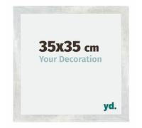 yd. Your Decoration - Cornice 35x35 cm - Cornice Decorativa Parete in Legno con Vetro in acryl - Antiriflesso - Ottima Qualità - Argento Lucido Vintage - Mura