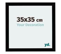 yd. Your Decoration - Cornice 35x35 cm - Nero Lucente - Decorativa Parete in Legno con Vetro in acryl - Antiriflesso - 35x35 Cornice - Mura