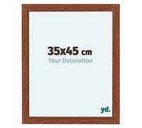 yd. Your Decoration - Cornice 35x45 cm - Noce - Cornice Decorativa Parete in Legno con Vetro in acryl - Antiriflesso - Como