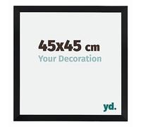 yd. Your Decoration - Cornice 45x45 cm - Nero Opaco - Decorativa Parete in Legno con Vetro in acryl - Antiriflesso - 45x45 Cornice - Catania