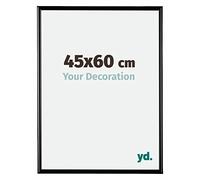 yd. Your Decoration - Cornice 45x60 cm - Nero Lucente - Cornice Decorativa Parete in Plastica con Vetro in acryl - Antiriflesso - Bordeaux